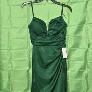 B Darlin Emerald Green Spaghetti Strap Dress